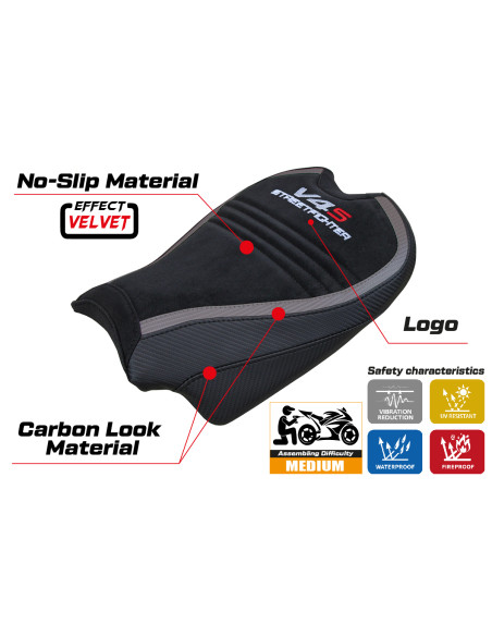Rivestimento sella compatibile - Ducati Streetfighter V4 2020 - 2024 - mod Areion Velvet Special Edition