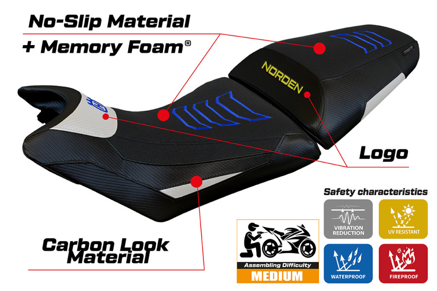 Seat cover compatible - Husqvarna Norden 901 2022-2026 - mod Norvik Comfort System Ultragrip