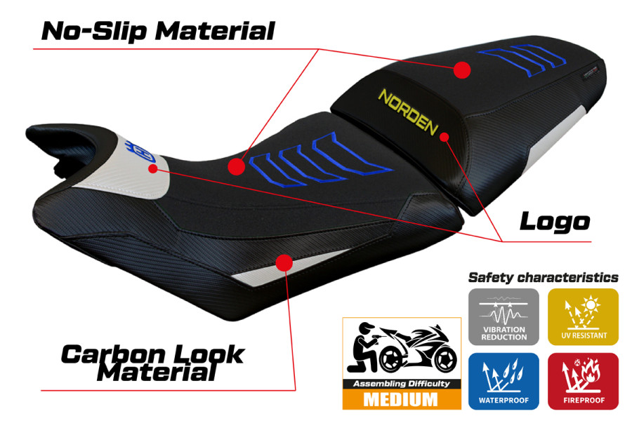 Rivestimento sella compatibile - Husqvarna Norden 901 2022-2026 - mod Norvik Ultragrip