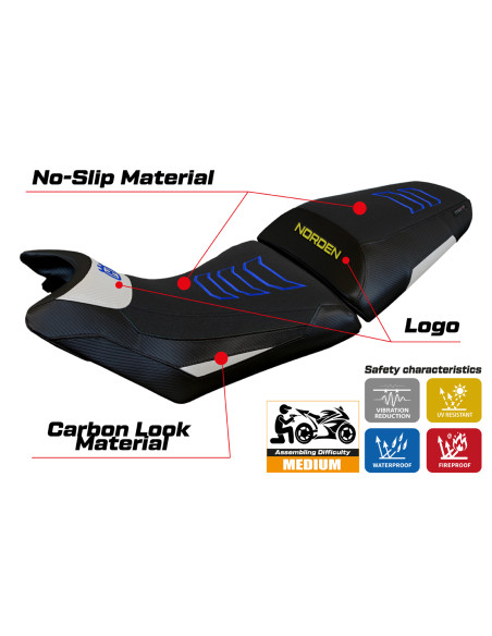 Housse de selle compatible - Husqvarna Norden 901 2022-2025 - mod Norvik Ultragrip