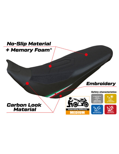 Housse de selle compatible - Ducati Desert-X Rally 2022-2025 - mod Keren Ultragrip Comfort System