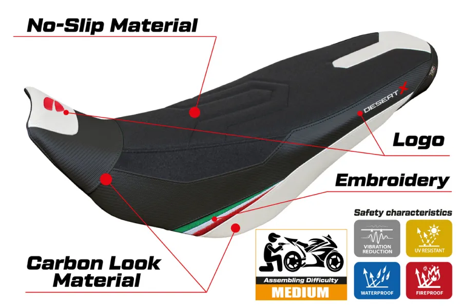 Housse de selle compatible - Ducati Desert-X Rally 2022-2025 - mod Eriba Ultragrip