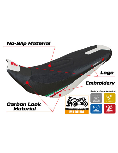 Sitzbezug kompatibel - Ducati Desert-X Rally 2022-2025 - mod Eriba Ultragrip