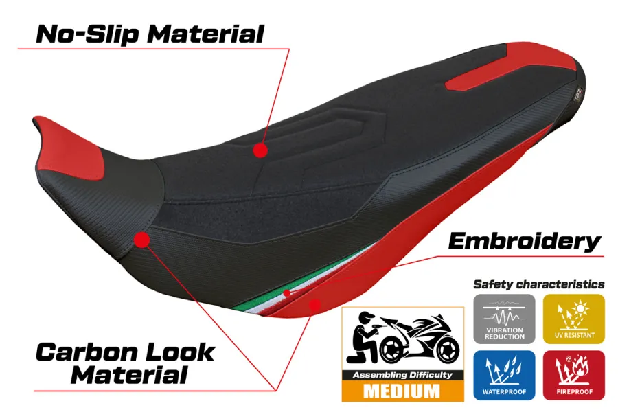 Rivestimento sella compatibile - Ducati Desert-X Rally 2022-2025 - mod Eriba Ultragrip