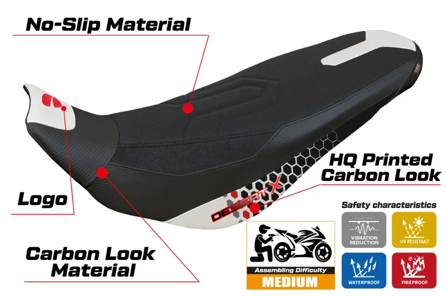 Sitzbezug kompatibel - Ducati Desert-X Rally 2022-2025 - mod Eriba Special Color Ultragrip