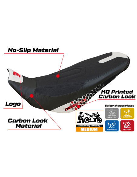 Housse de selle compatible - Ducati Desert-X Rally 2022-2025 - mod Eriba Special Color Ultragrip