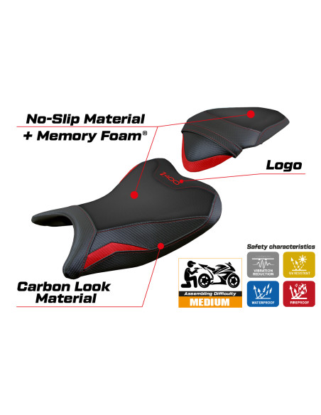 Seat cover compatible - Kawasaki Z 400 2018 - 2023 - mod Aragona Comfort System