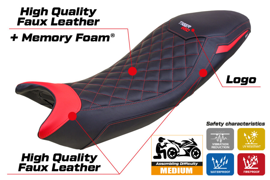 Funda de asiento compatible - Triumph Tiger 660 2021-2026 - mod Derry Comfort System Special Edition