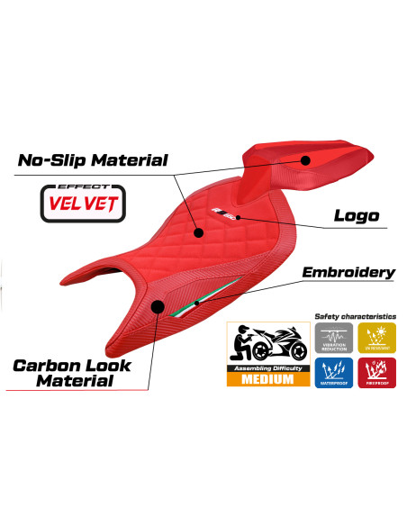 Rivestimento sella compatibile - Aprilia RS 660 2021-2025 - mod Mamba Velvet