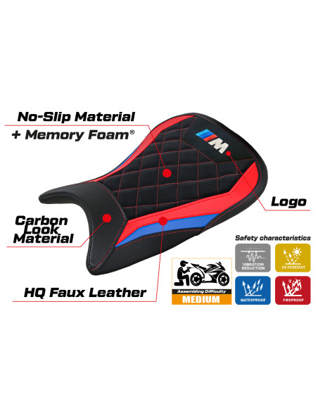 Rivestimento sella compatibile - BMW M 1000 RR 2021 - 2022 - mod Kiel Velvet Comfort System