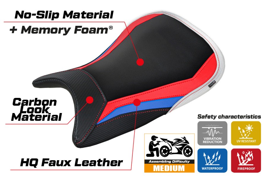 Funda de asiento compatible - BMW M 1000 RR 2021 - 2022 - mod Jena Comfort System