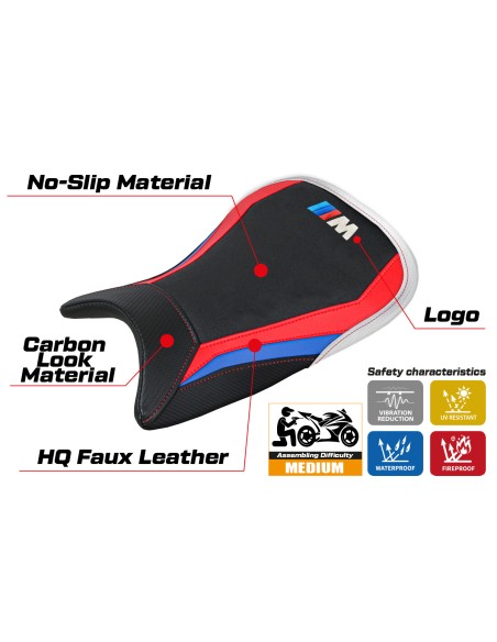 Funda de asiento compatible - BMW M 1000 RR 2021 - 2022 - mod Jena Ultragrip