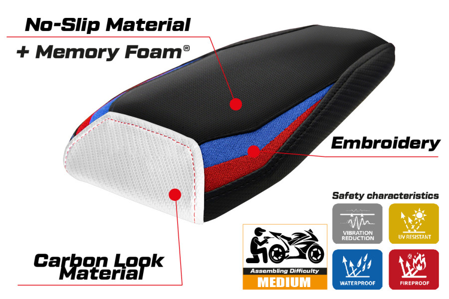 Seat cover compatible - BMW M 1000 RR 2021 - 2022 - mod Dresda Comfort System