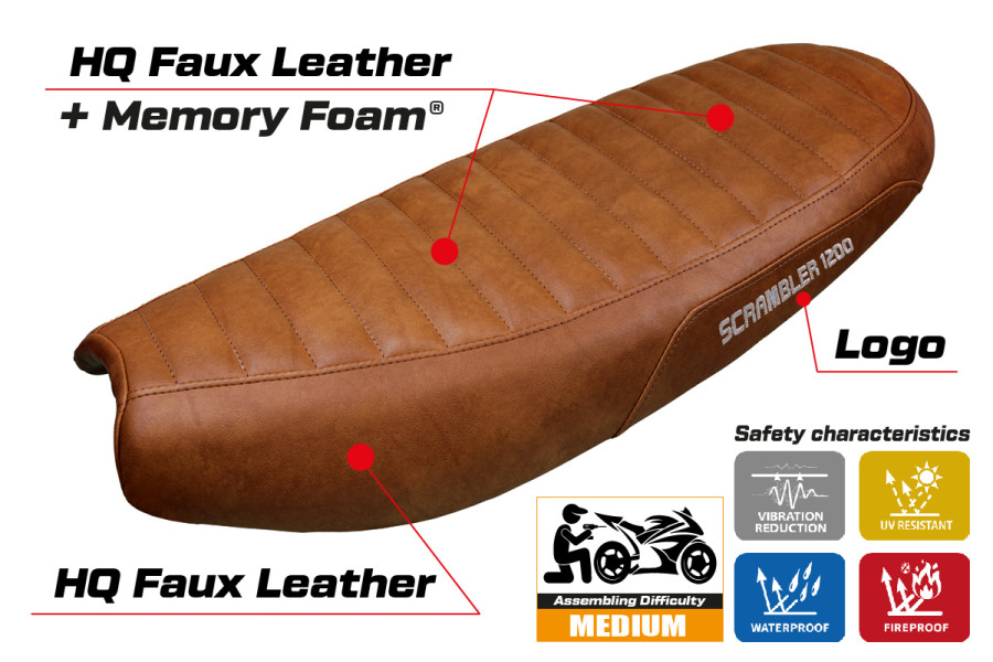 Funda de asiento compatible - Triumph Scrambler 1200 2019-2026 - mod Hull Comfort System