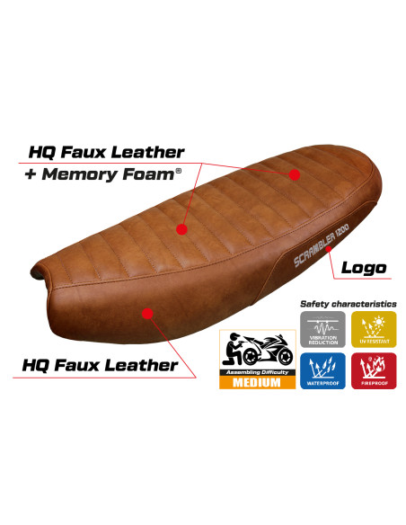 Funda de asiento compatible - Triumph Scrambler 1200 2019-2025 - mod Hull Comfort System
