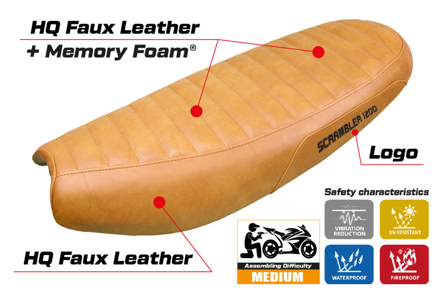 Housse de selle compatible - Triumph Scrambler 1200 2019-2026 - mod Hull Comfort System