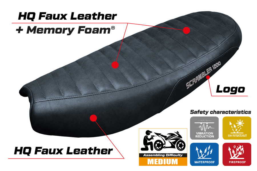 Funda de asiento compatible - Triumph Scrambler 1200 2019-2026 - mod Hull Comfort System