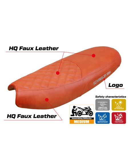 Funda de asiento compatible - Triumph Scrambler 1200 2019-2025 - mod Watford