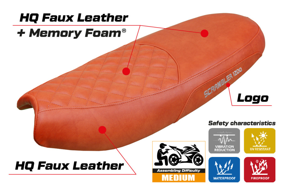 Funda de asiento compatible - Triumph Scrambler 1200 2019-2026 - mod Watford Comfort System