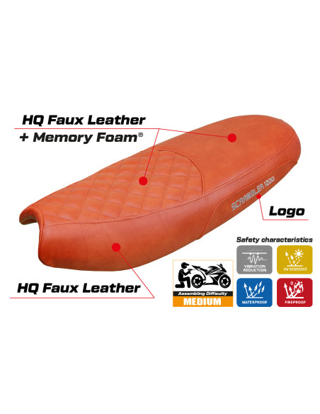 Housse de selle compatible - Triumph Scrambler 1200 2019-2025 - mod Watford Comfort System