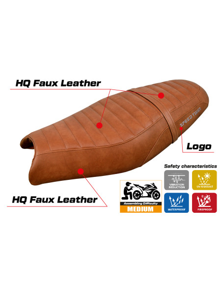 Funda de asiento compatible - Triumph Speed Twin 900 2019-2025 - mod Enfield