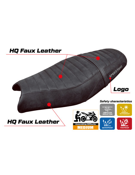 Housse de selle compatible - Triumph Speed Twin 900 2019-2025 - mod Enfield