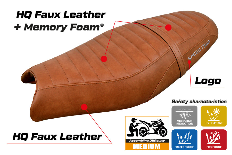 Rivestimento sella compatibile - Triumph Speed Twin 900 2019-2026 - mod Enfield Comfort System