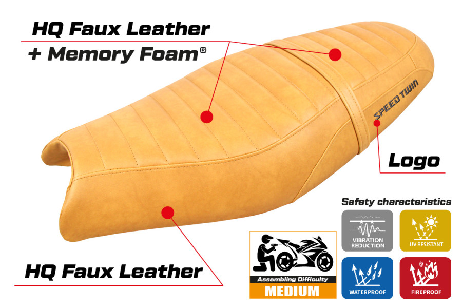 Seat cover compatible - Triumph Speed Twin 900 2019-2026 - mod Enfield Comfort System