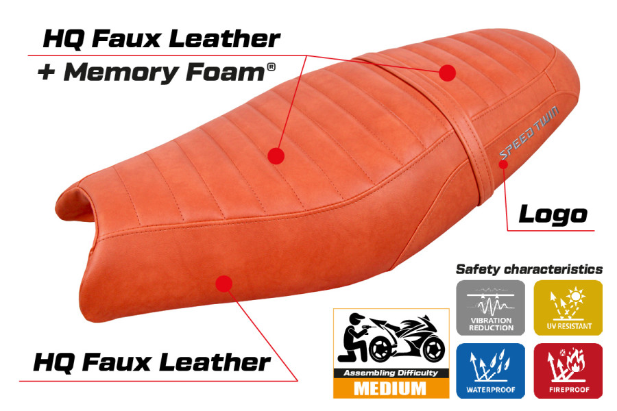 Rivestimento sella compatibile - Triumph Speed Twin 900 2019-2026 - mod Enfield Comfort System