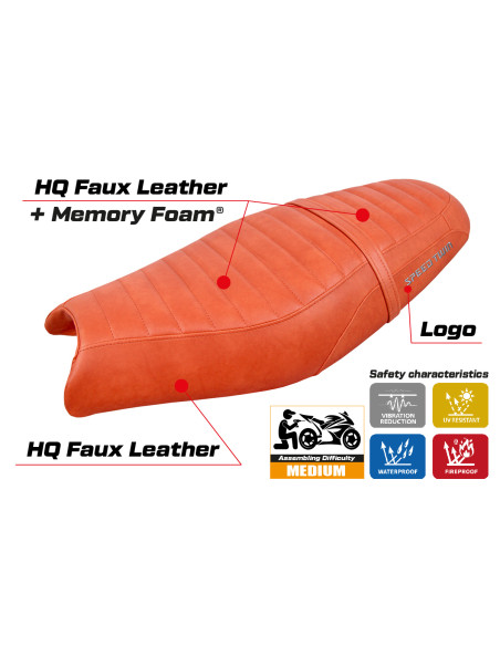 Housse de selle compatible - Triumph Speed Twin 900 2019-2025 - mod Enfield Comfort System