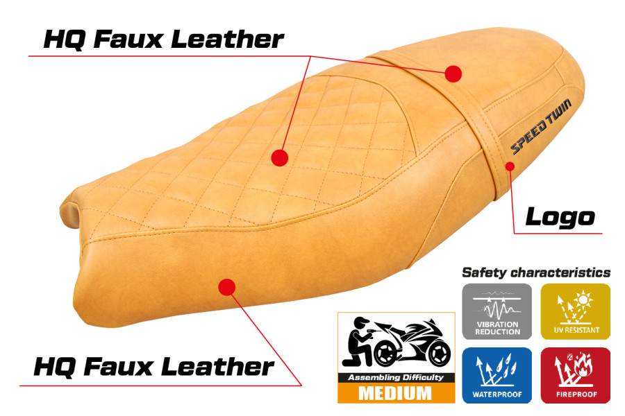 Housse de selle compatible - Triumph Speed Twin 900 2019-2026 - mod Wembley