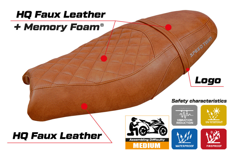 Funda de asiento compatible - Triumph Speed Twin 900 2019-2026 - mod Wembley Comfort System