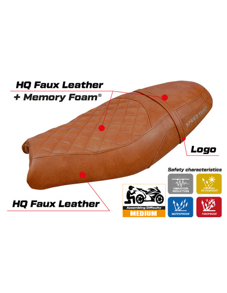 Funda de asiento compatible - Triumph Speed Twin 900 2019-2025 - mod Wembley Comfort System