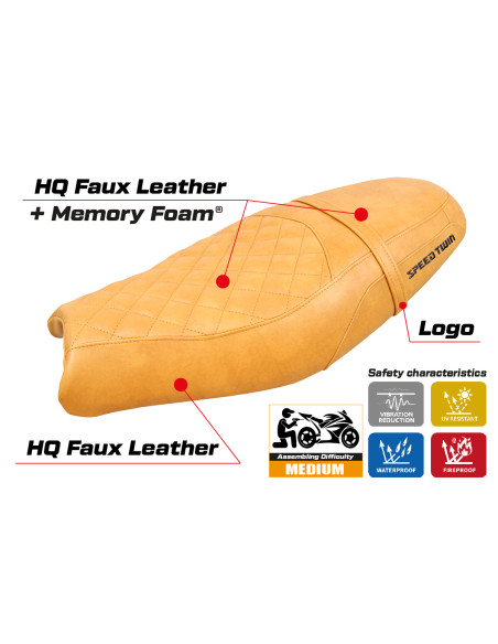 Seat cover compatible - Triumph Speed Twin 2019-2025 - mod Wembley Comfort System