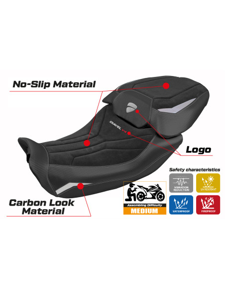 Sitzbezug kompatibel - Ducati Diavel V4 2023-2025 - mod Diablo Velvet