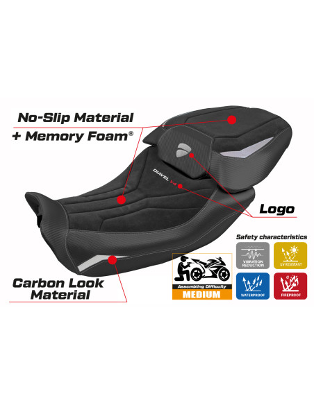 Housse de selle compatible - Ducati Diavel V4 2023-2025 - mod Diablo Velvet Comfort System
