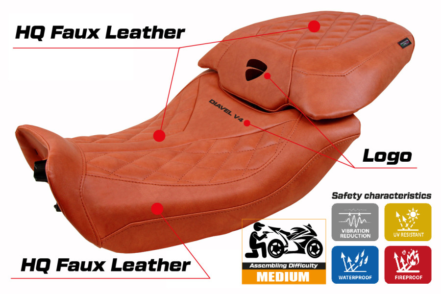 Seat cover compatible - Ducati Diavel V4 2023-2026 - mod Diablo Class