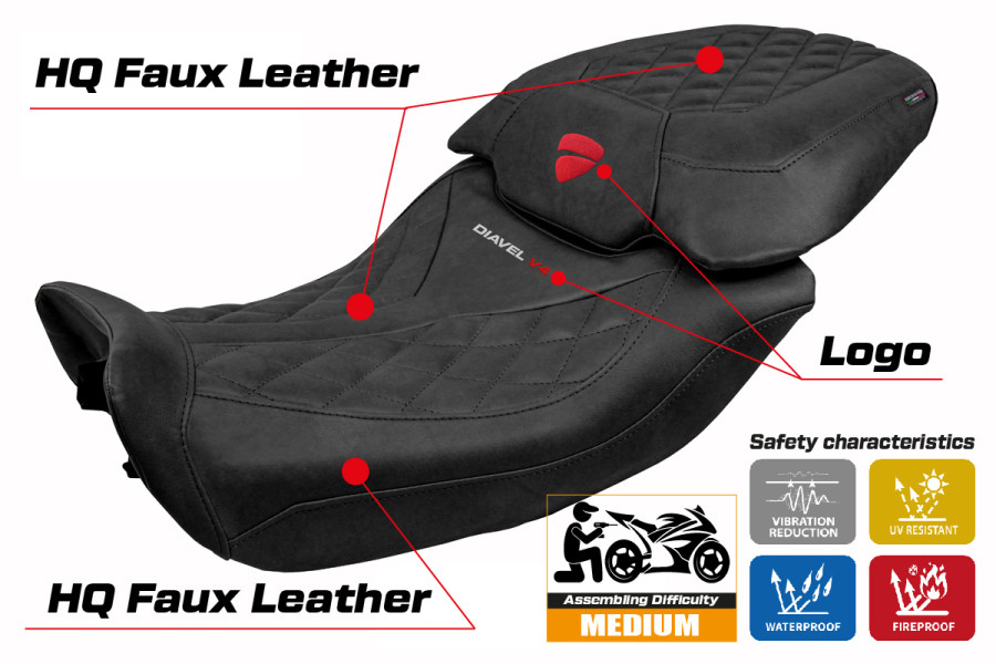 Sitzbezug kompatibel - Ducati Diavel V4 2023-2026 - mod Diablo Class