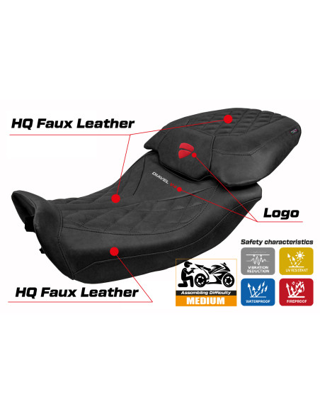 Funda de asiento compatible - Ducati Diavel V4 2023-2025 - mod Diablo Class