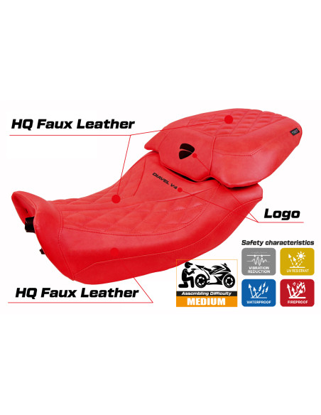 Housse de selle compatible - Ducati Diavel V4 2023-2025 - mod Diablo Class