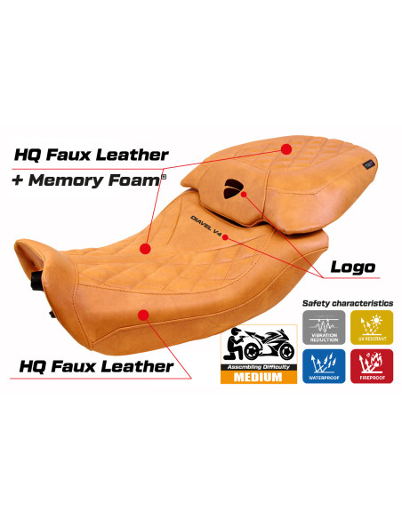 Sitzbezug kompatibel - Ducati Diavel V4 2023-2025 - mod Diablo Class Comfort System