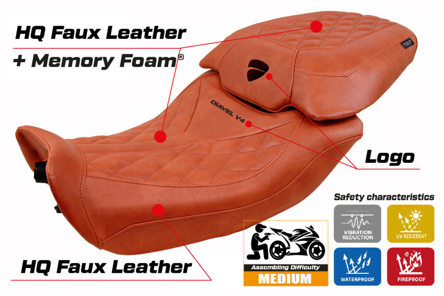 Seat cover compatible - Ducati Diavel V4 2023-2026 - mod Diablo Class Comfort System
