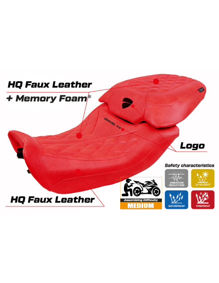 Housse de selle compatible - Ducati Diavel V4 2023-2025 - mod Diablo Class Comfort System