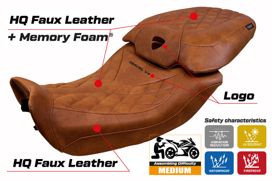 Sitzbezug kompatibel - Ducati Diavel V4 2023-2026 - mod Diablo Class Comfort System