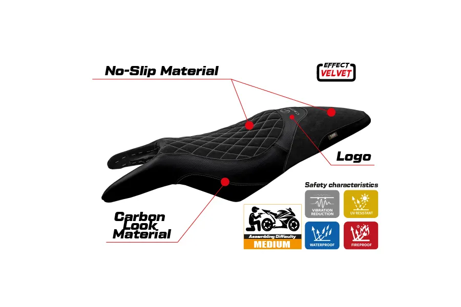 Rivestimento sella compatibile - Cagiva Raptor 650-1000 2000 - 2007 - mod Eraclea
