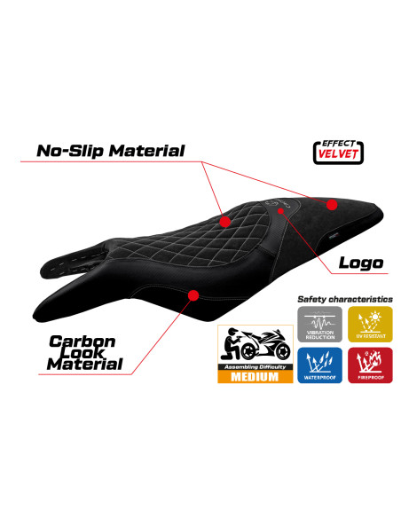 Sitzbezug kompatibel - Cagiva Raptor 650-1000 2000 - 2007 - mod Eraclea