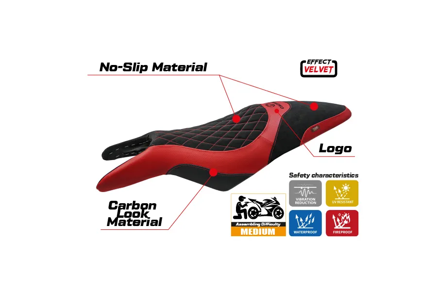 Housse de selle compatible - Cagiva Raptor 650-1000 2000 - 2007 - mod Eraclea