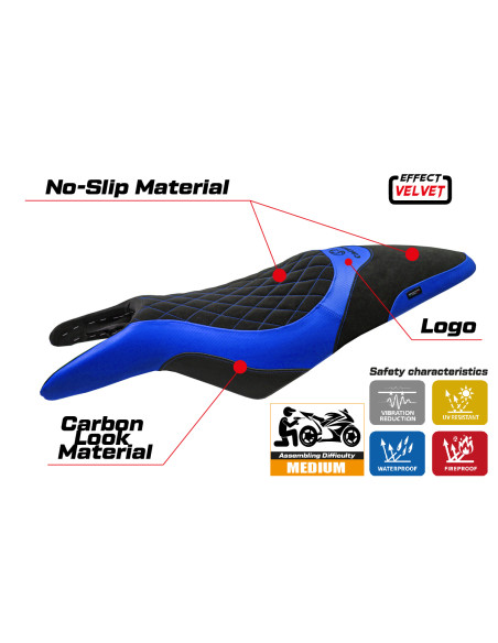 Seat cover compatible - Cagiva Raptor 650-1000 Eraclea 2000 - 2007 - mod Derry