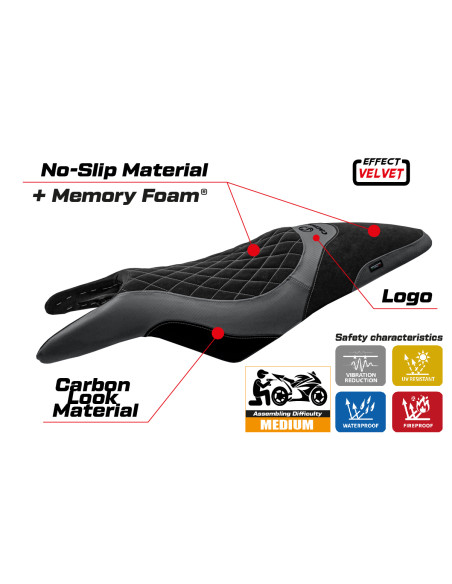 Rivestimento sella compatibile - Cagiva Raptor 650-1000 2000 - 2007 - mod Eraclea Comfort System