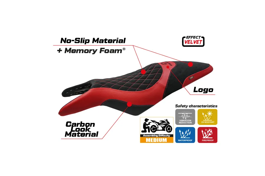 Sitzbezug kompatibel - Cagiva Raptor 650-1000 2000 - 2007 - mod Eraclea Comfort System